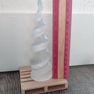 ☀️✨UNiCORN HORN ⭐ SeLenite carved SWiRL SPiRAL Tower CRYSTAL Wand ❤️ Gift